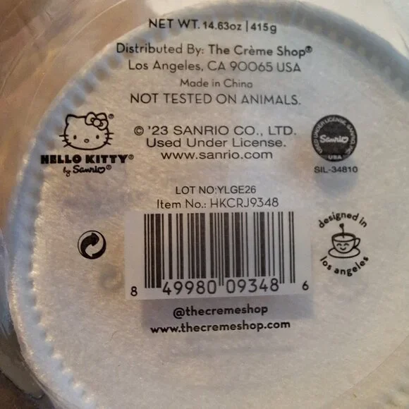 New! Hello Kitty x The Crème Shop Large Gold Reusable Jar Sanrio Makeup Bathroom - Picture 4 of 7